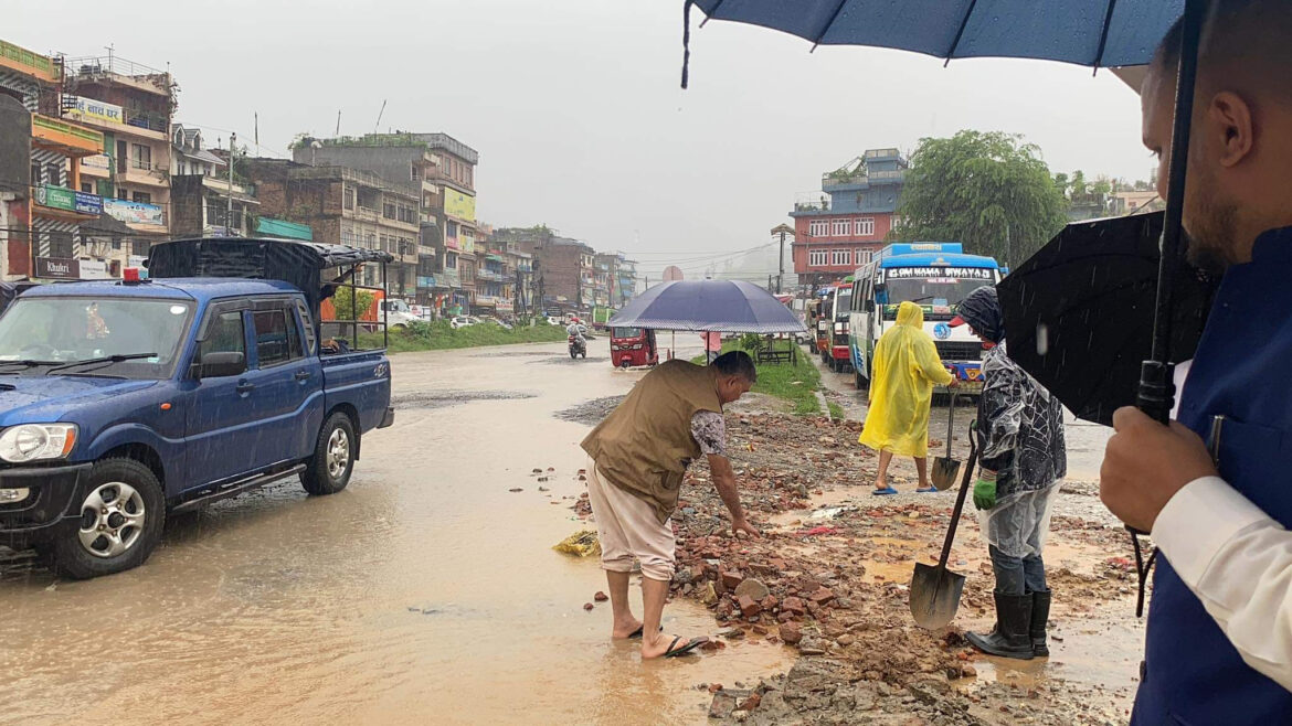 दमौली पनि बन्यो जलमग्न