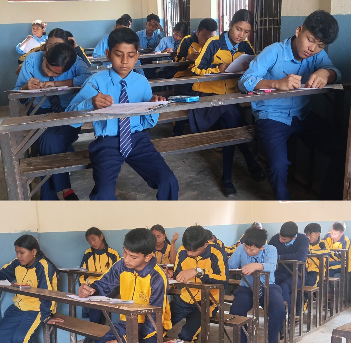 परीक्षामा व्यस्त विद्यार्थीः